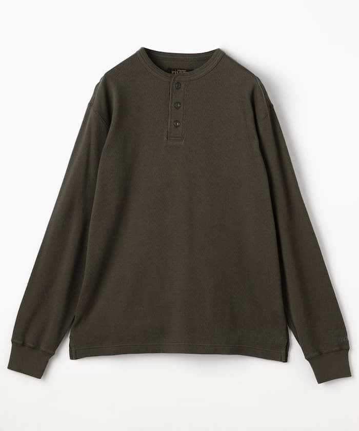 THERMAL HENRY RELAX FIT 寬鬆版 鬆餅格亨利領長袖上衣