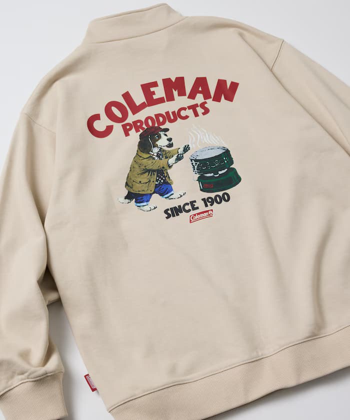 Coleman × FREAK'S STORE 別注 復古型錄 狗狗圖案 半拉鍊大學T