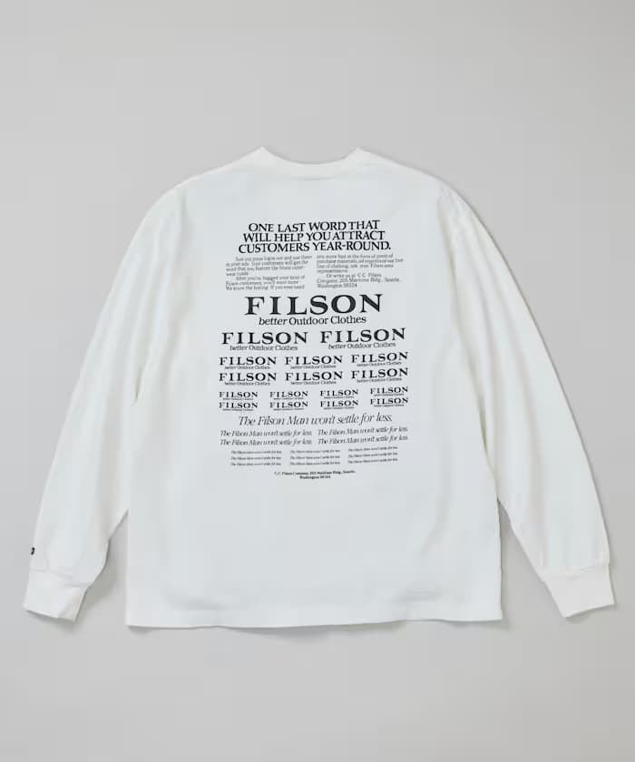 FILSON'S POLICY LOGO L/S TEE Logo長袖T恤