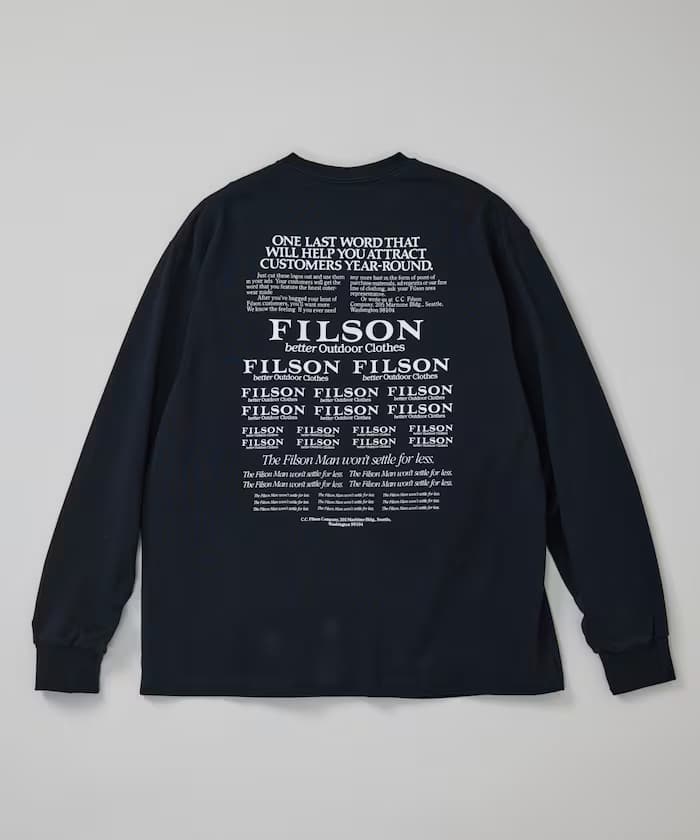 FILSON'S POLICY LOGO L/S TEE Logo長袖T恤