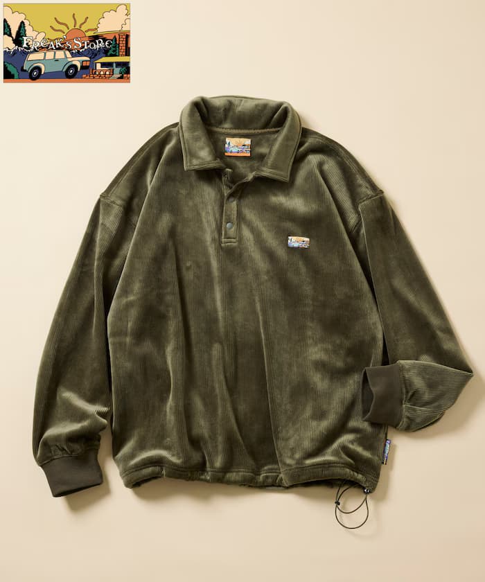 FREAK'S STORE 寬鬆版型 燈芯絨 裏起毛 Polo衫領 衛衣