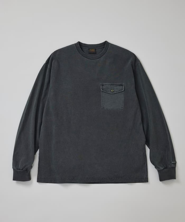 TWILL POCKET GARMENT DYE L/S TEE 斜紋口袋 成衣染長袖T恤