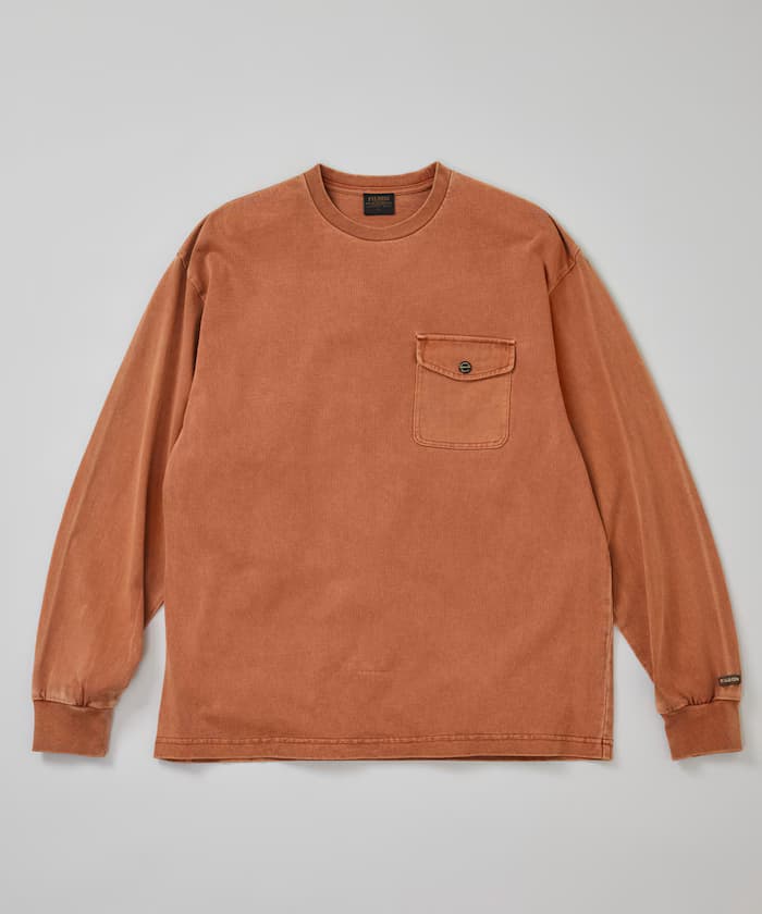 TWILL POCKET GARMENT DYE L/S TEE 斜紋口袋 成衣染長袖T恤