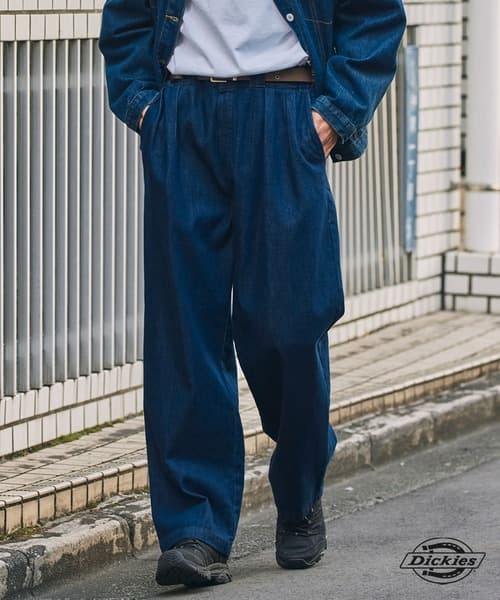 Dickies 聯名限定 TC斜紋布 雙打褶 鬆緊寬版直筒褲【THE CRAFT CREW PRODUCTS】