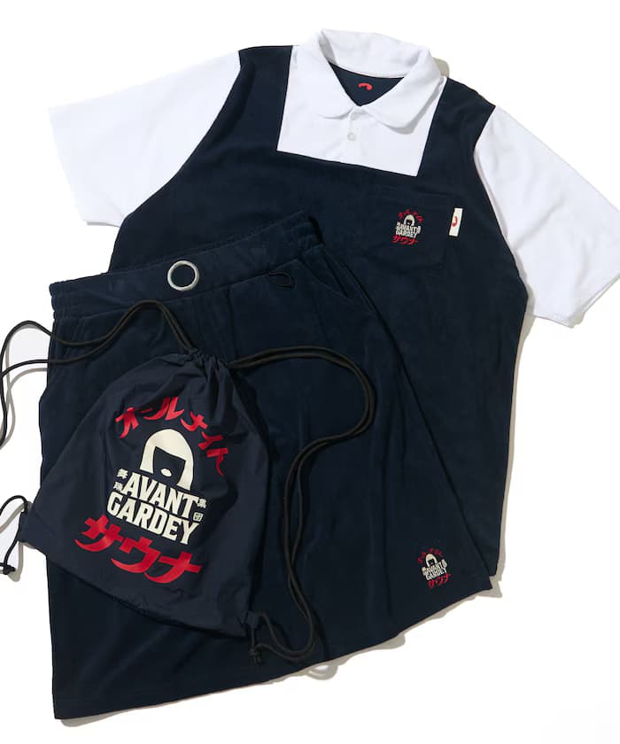 【6月26日 12:00販售開始】Avantgardey × SOUVENIR × FREAK'S STORE 聯名限定 通宵桑拿 館內著 短袖上衣&裙子&背包 三件套組【毛巾布】