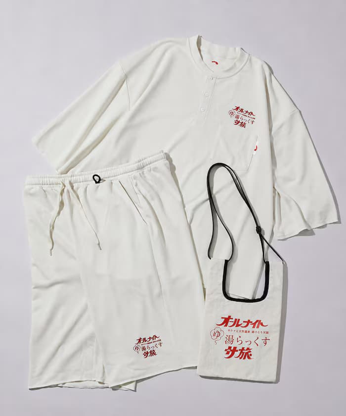 SAUVENIR×FREAK'S STORE 聯名限定 溫泉館內著 厚棉 側背包套組【限定款】