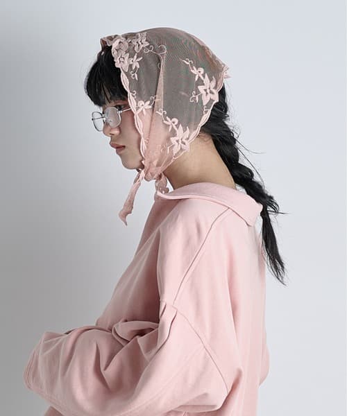 薄紗蕾絲三角圍巾