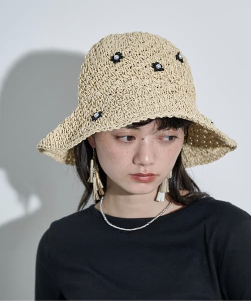 花卉圖案紙草帽