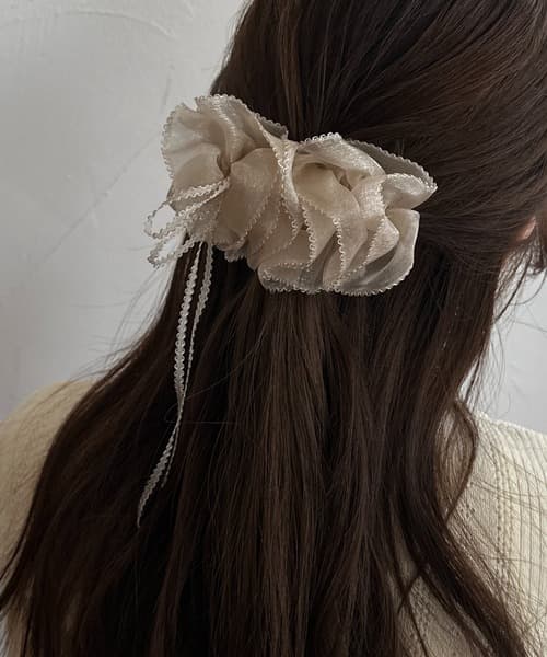 【apres jour clair】網紗蝴蝶結バレッタ