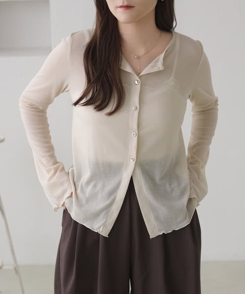 【接觸涼感】apres jour clair 設計感針織開衫