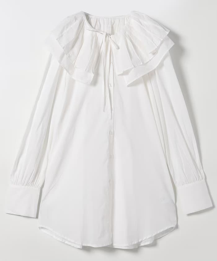 double ruffle neck blouse