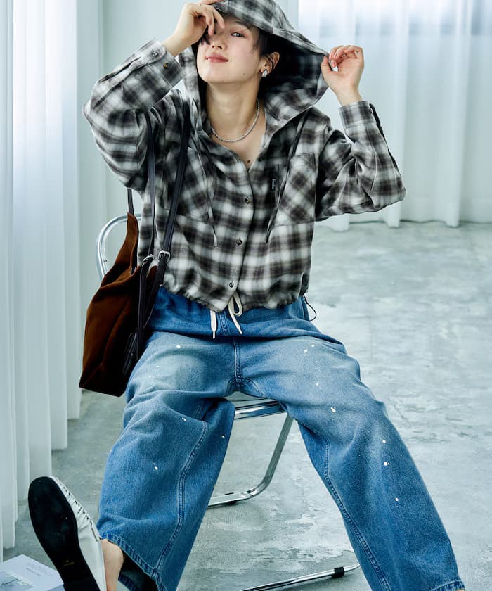 FREAK'S STORE 聯名限定 連帽法蘭絨格紋襯衫