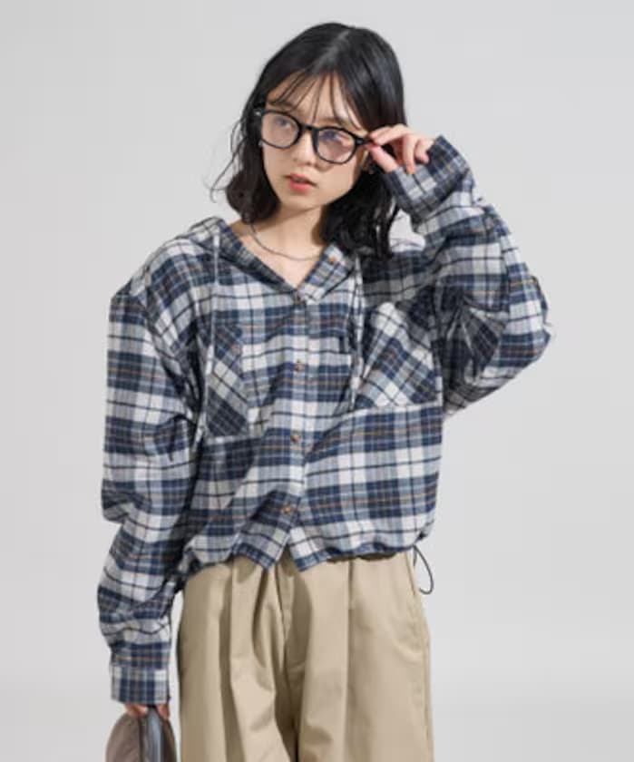 FREAK'S STORE 聯名限定 連帽法蘭絨格紋襯衫