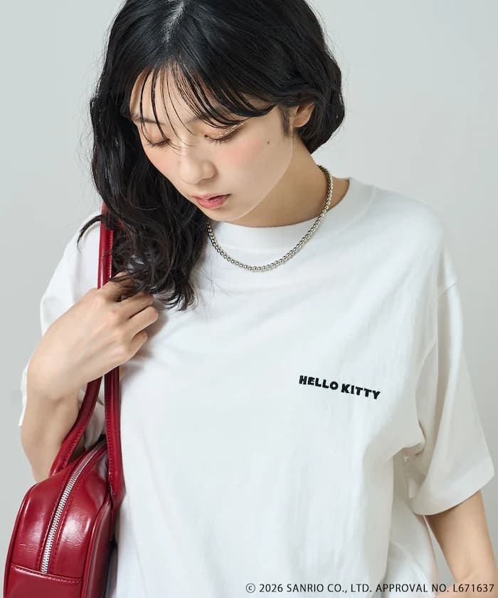 HELLO KITTY 漫畫風印花 背面印花 T恤