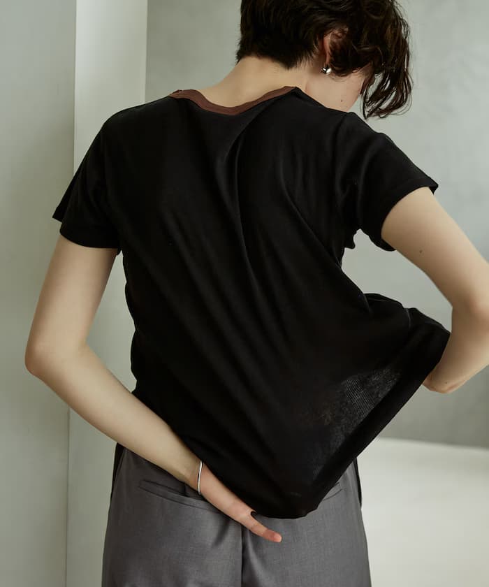 別注 Light Panel Rib Crew Tee