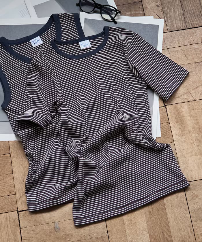 別注 Panel Rib Half Sleeve Tee