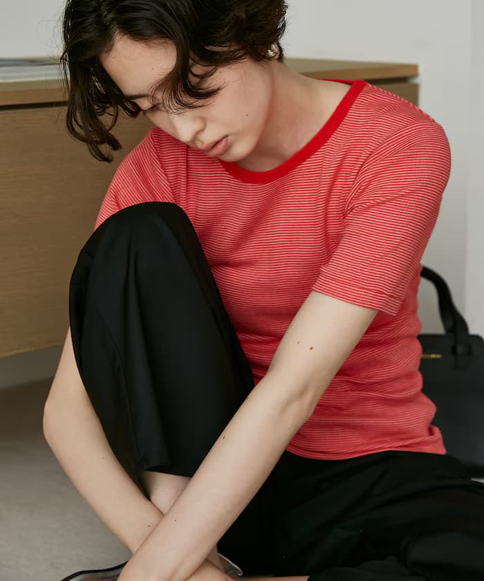 別注 Panel Rib Half Sleeve Tee