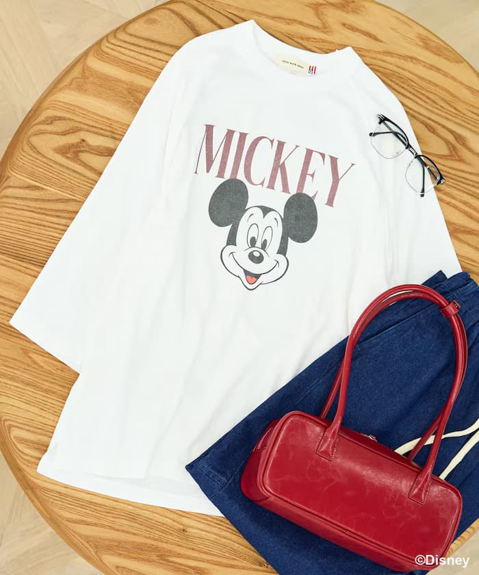 MICKEY MOUSE 落肩T恤