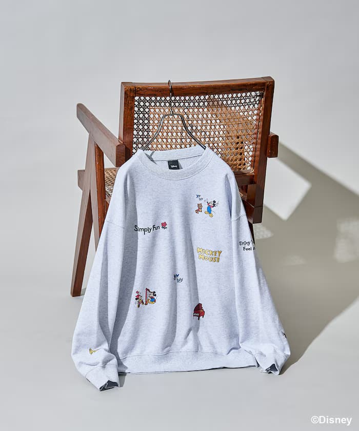 ＜新色追加＞【MICKEY MOUSE】復古刺繍衛衣