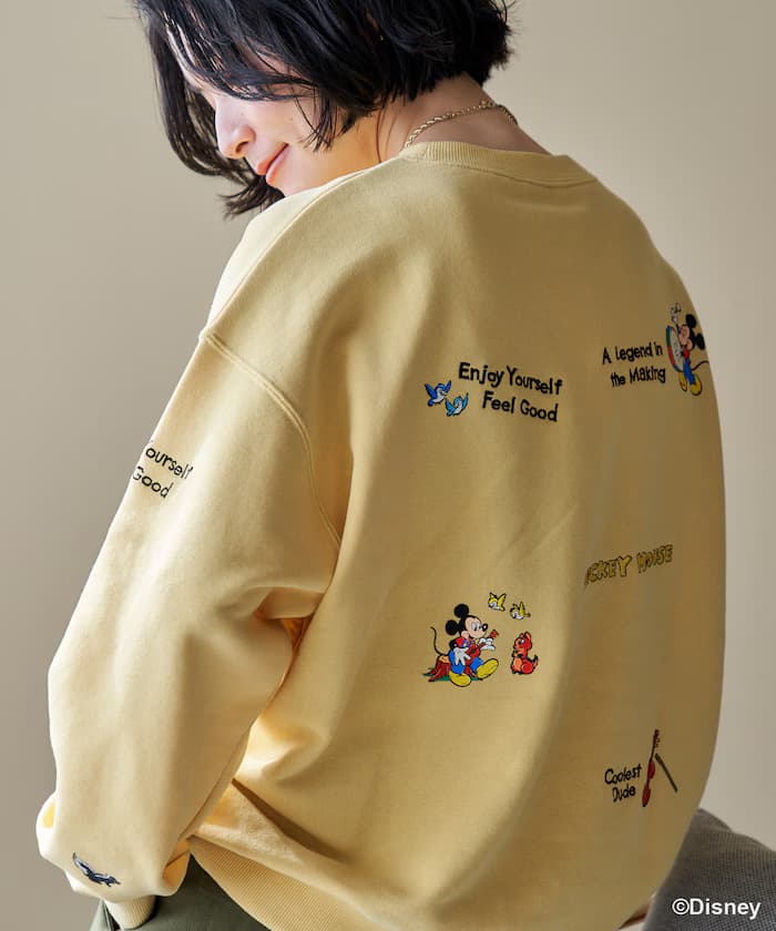 ＜新色追加＞【MICKEY MOUSE】復古刺繍衛衣