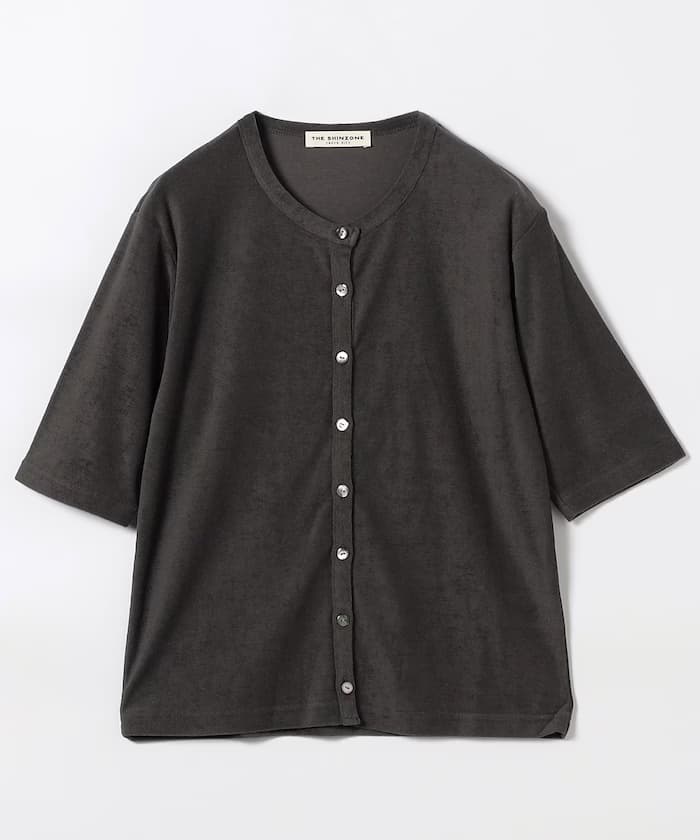 PILE HALF SLEEVE CARDIGAN