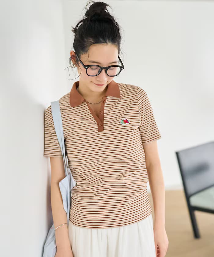 FRUIT OF THE LOOM 聯名限定 彩色橫條紋 Polo T恤