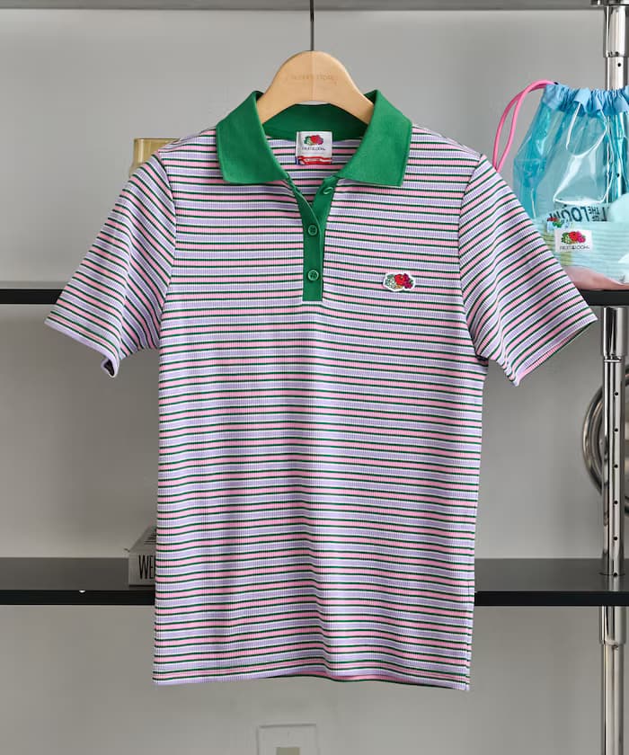 FRUIT OF THE LOOM 聯名限定 彩色橫條紋 Polo T恤