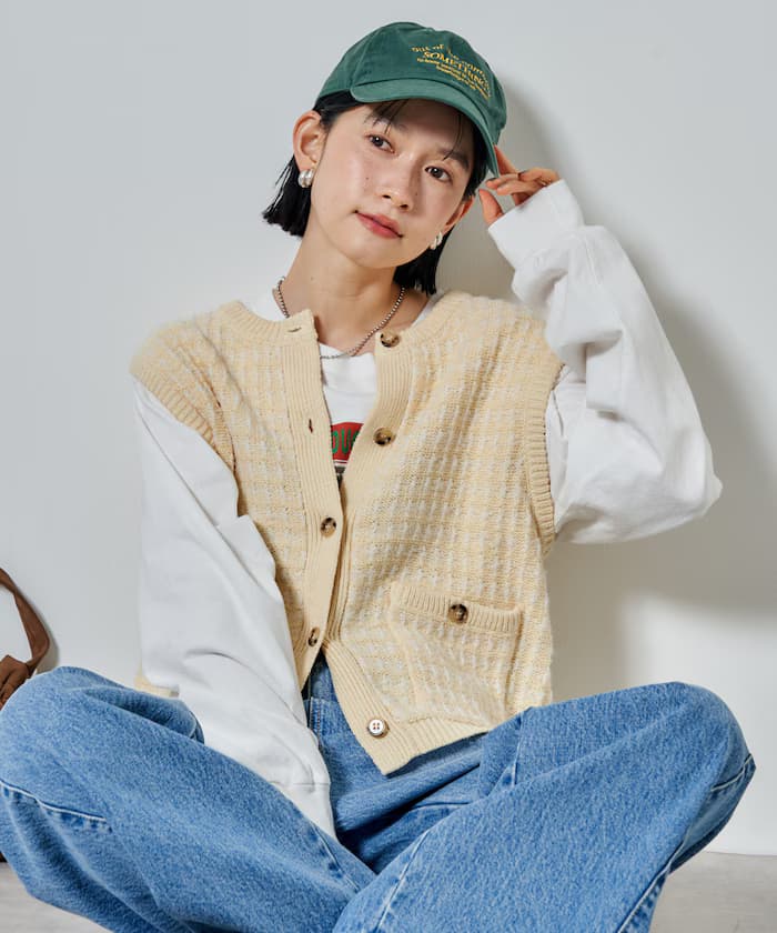粗呢編織針織背心
