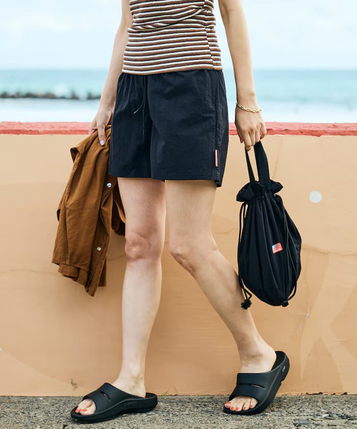 Beach & Festival 環保再生尼龍 鬆緊短褲 附贈束口包