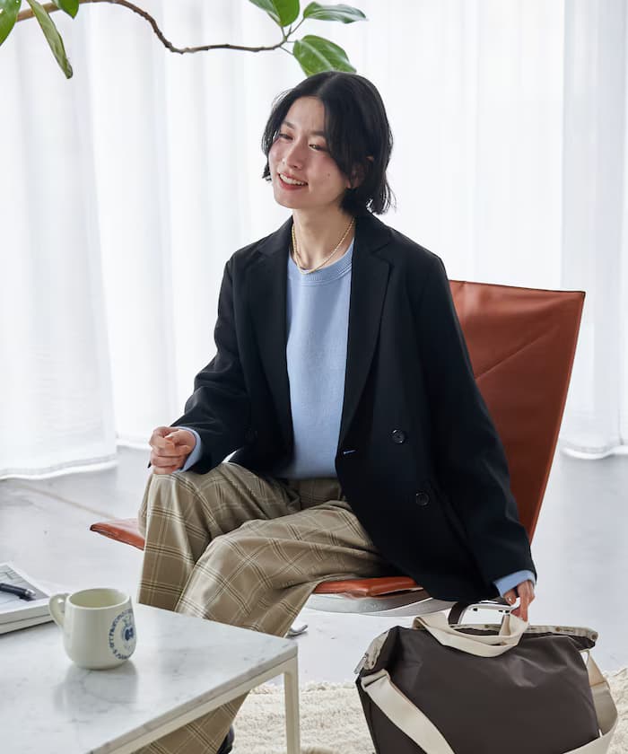 涼感 抗UV LINEN TOUCH 麻棉雙排釦西裝外套