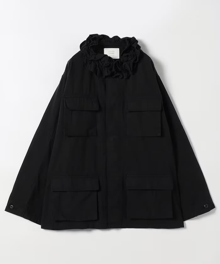 frill collar military jacket