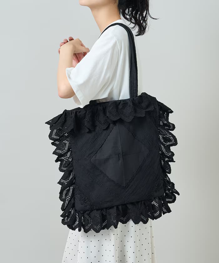 THEATRE PRODUCTS 棉質蕾絲 刺繡 托特包