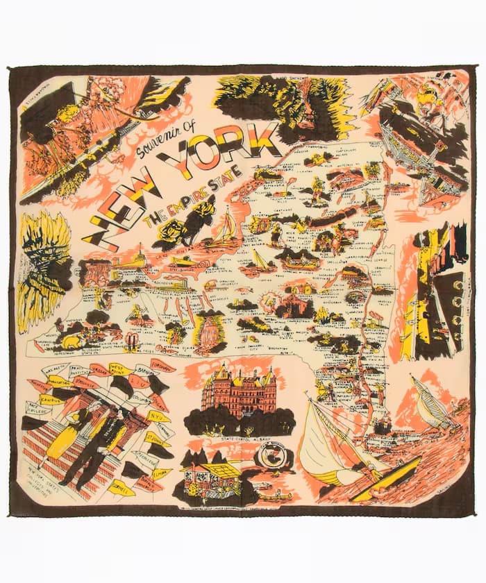 New York 1 地圖印花 bandana 絲巾