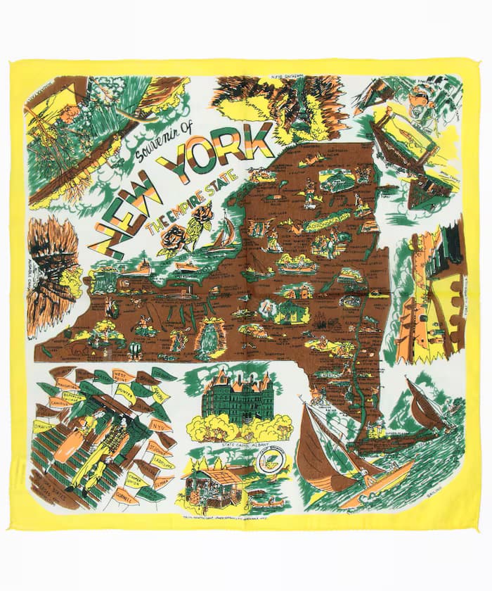 New York 1 地圖印花 bandana 絲巾