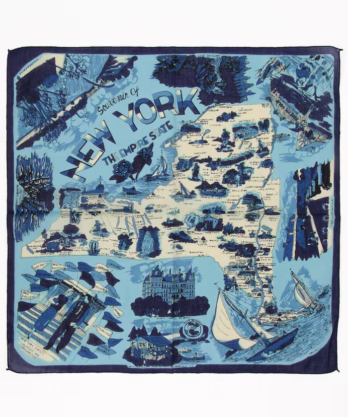New York 1 地圖印花 bandana 絲巾