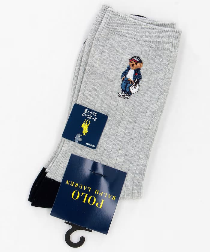 POLO BEAR 配色款 有機棉短襪