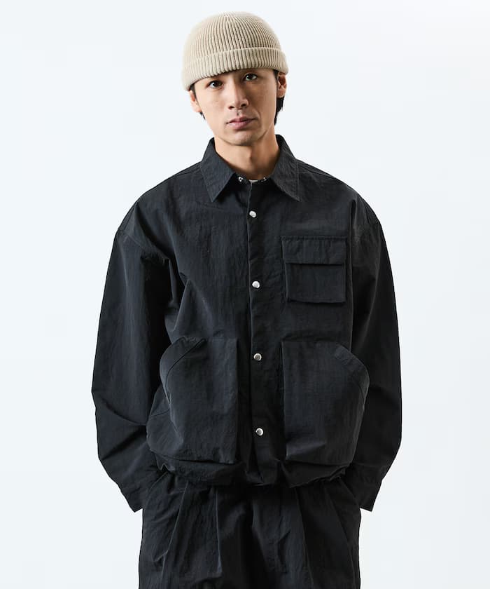 寬版機能口袋 尼龍 戶外襯衫外套 [套裝對應]【限定款】