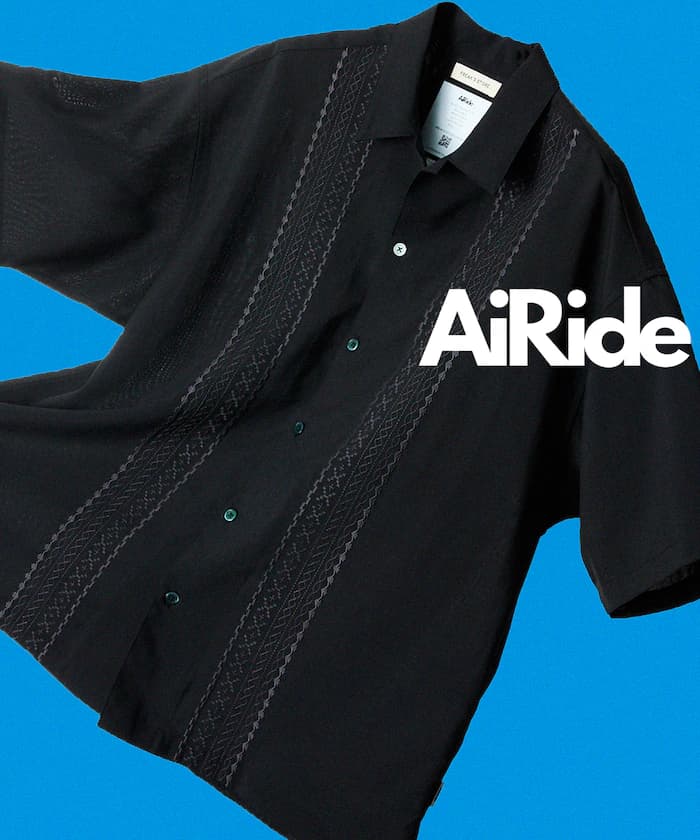 AiRide 抗UV 涼感 吸濕排汗 寬鬆版型 可收納 古巴領短袖襯衫【限定款】