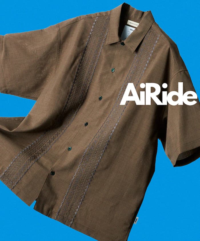 AiRide 抗UV 涼感 吸濕排汗 寬鬆版型 可收納 古巴領短袖襯衫【限定款】