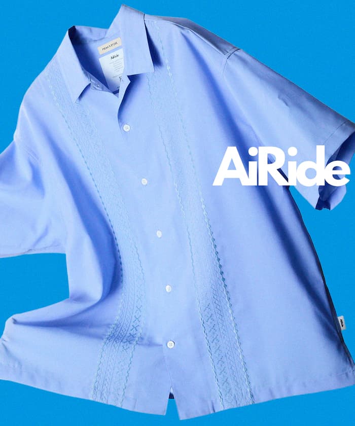 AiRide 抗UV 涼感 吸濕排汗 寬鬆版型 可收納 古巴領短袖襯衫【限定款】