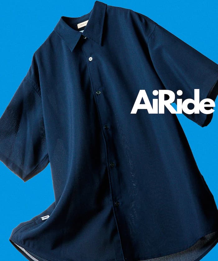 AiRide 抗UV 涼感 吸濕排汗 寬鬆版型 短袖 開領襯衫 可收納【限定款】