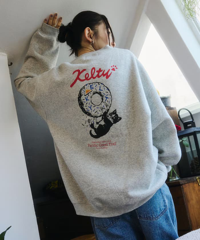 KELTY×FREAK'S STORE 聯名限定 甜甜圈貓咪印花 背面印花 衛衣【限定款】