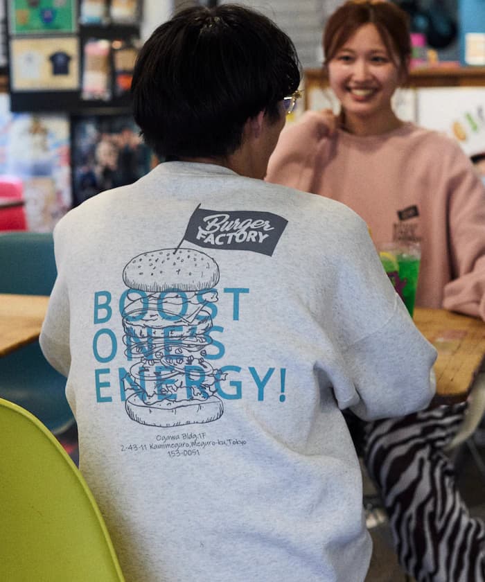 Burger Factory×FREAK'S STORE 聯名限定 寬版背面印花圓領衛衣【限定款】