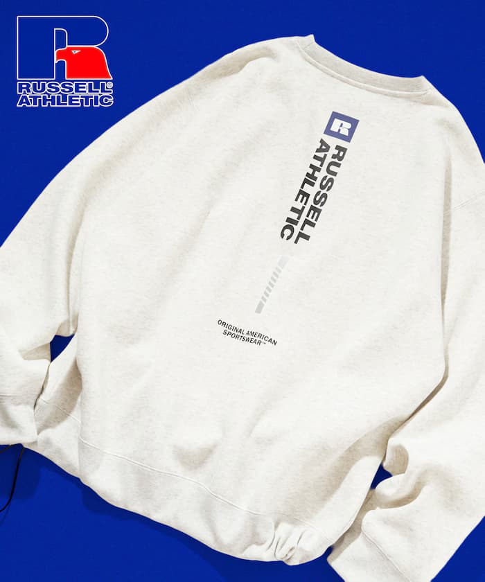 RUSSELL ATHLETIC × FREAK'S STORE 聯名限定 縱向Logo 圓領衛衣【限定款】