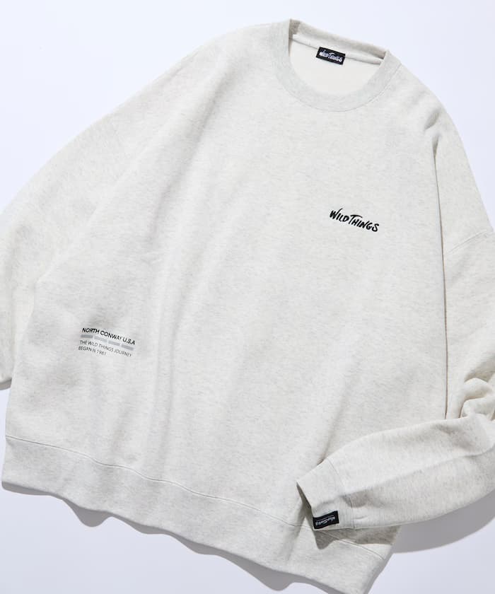 WILD THINGS×FREAK'S STORE 聯名限定 寬版 多彩印花 圓領衛衣【限定款】