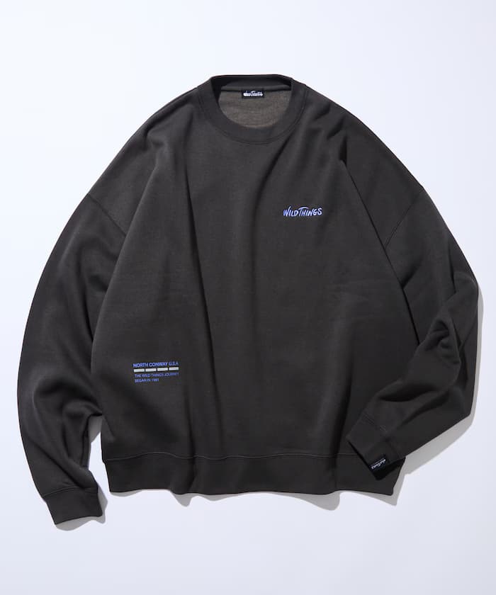 WILD THINGS×FREAK'S STORE 聯名限定 寬版 多彩印花 圓領衛衣【限定款】