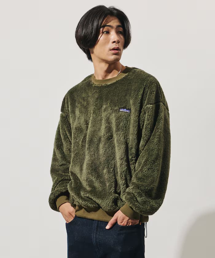THOUSAND MILE×FREAK'S STORE 聯名限定 毛絨 抽繩 圓領 套頭衫【限定款】