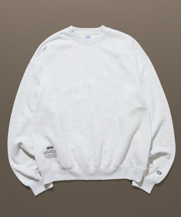 DISCUS ATHLETIC × FREAK'S STORE 聯名限定 Logo 刺繡貼布&標語印花 裡起毛 寬版圓領衛衣【限定款】