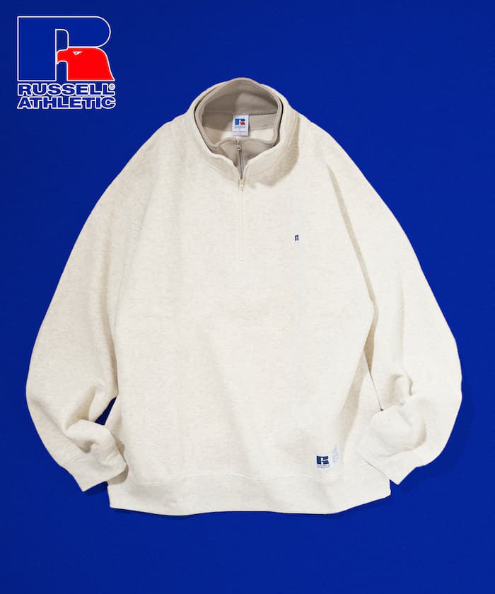RUSSELL ATHLETIC × FREAK'S STORE 聯名限定 小標誌 假兩層 立領 拉鏈衛衣【限定款】