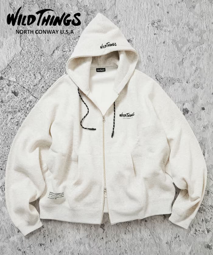 WILD THINGS 聯名限定 拉鏈連帽運動衫 背面Logo印花【限定款】